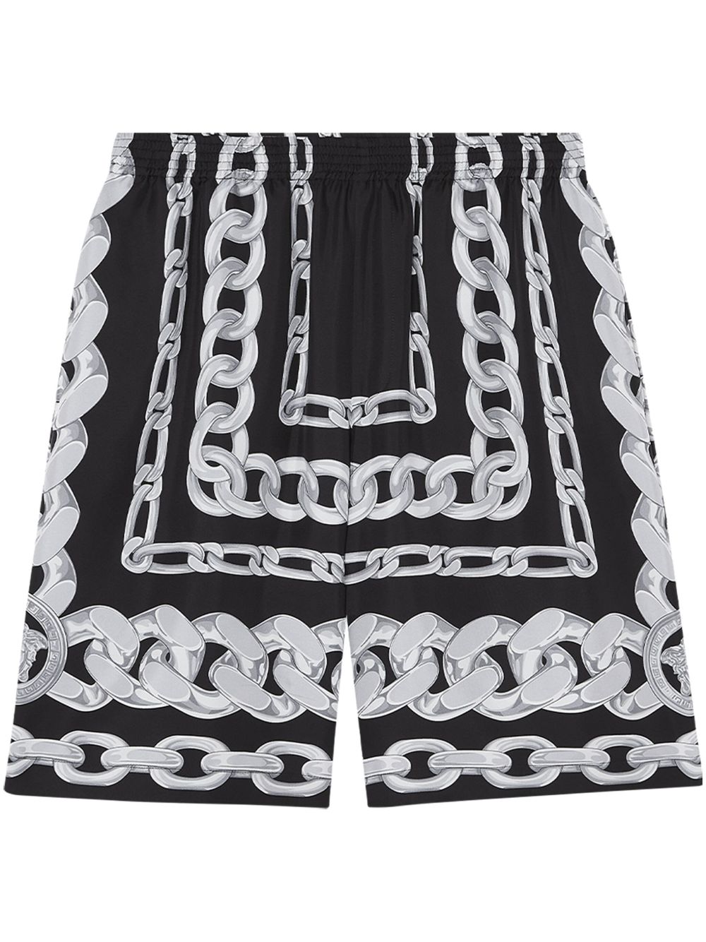 Medusa chain silk shorts