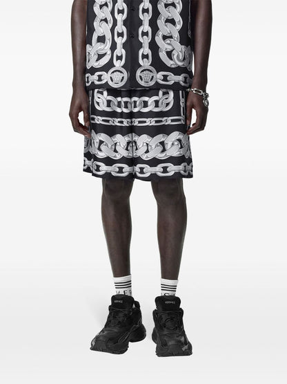 Medusa chain silk shorts