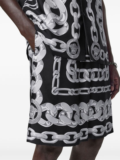 Medusa chain silk shorts