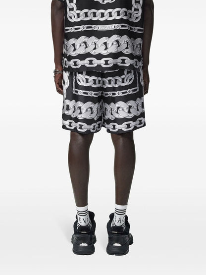 Medusa chain silk shorts