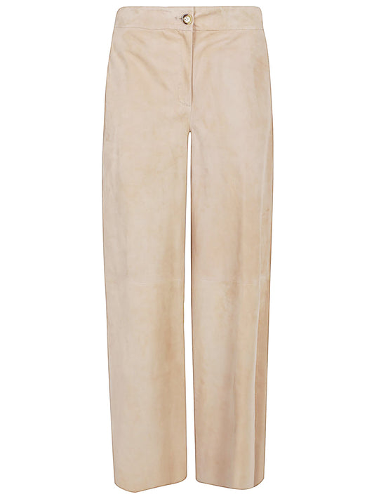 Suede leather trousers