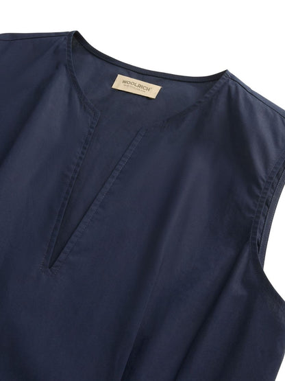 Cotton long belted dress
