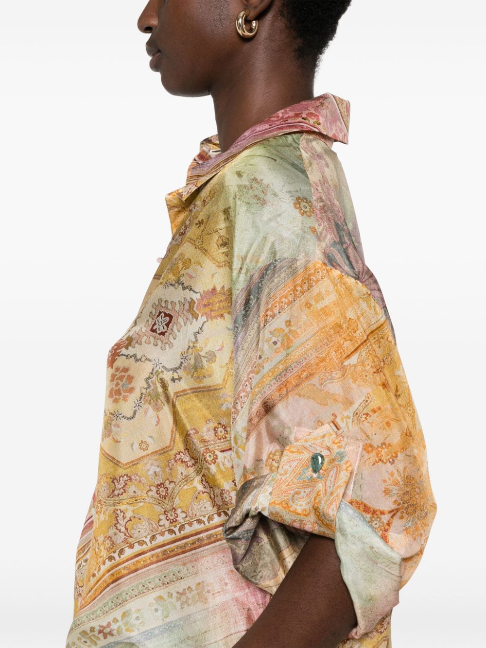 Tallow printed silk shirt