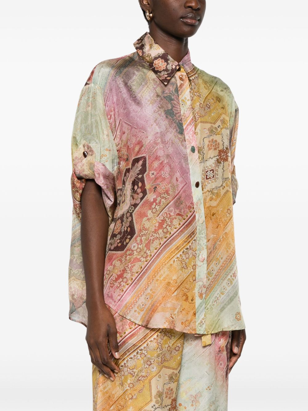 Tallow printed silk shirt