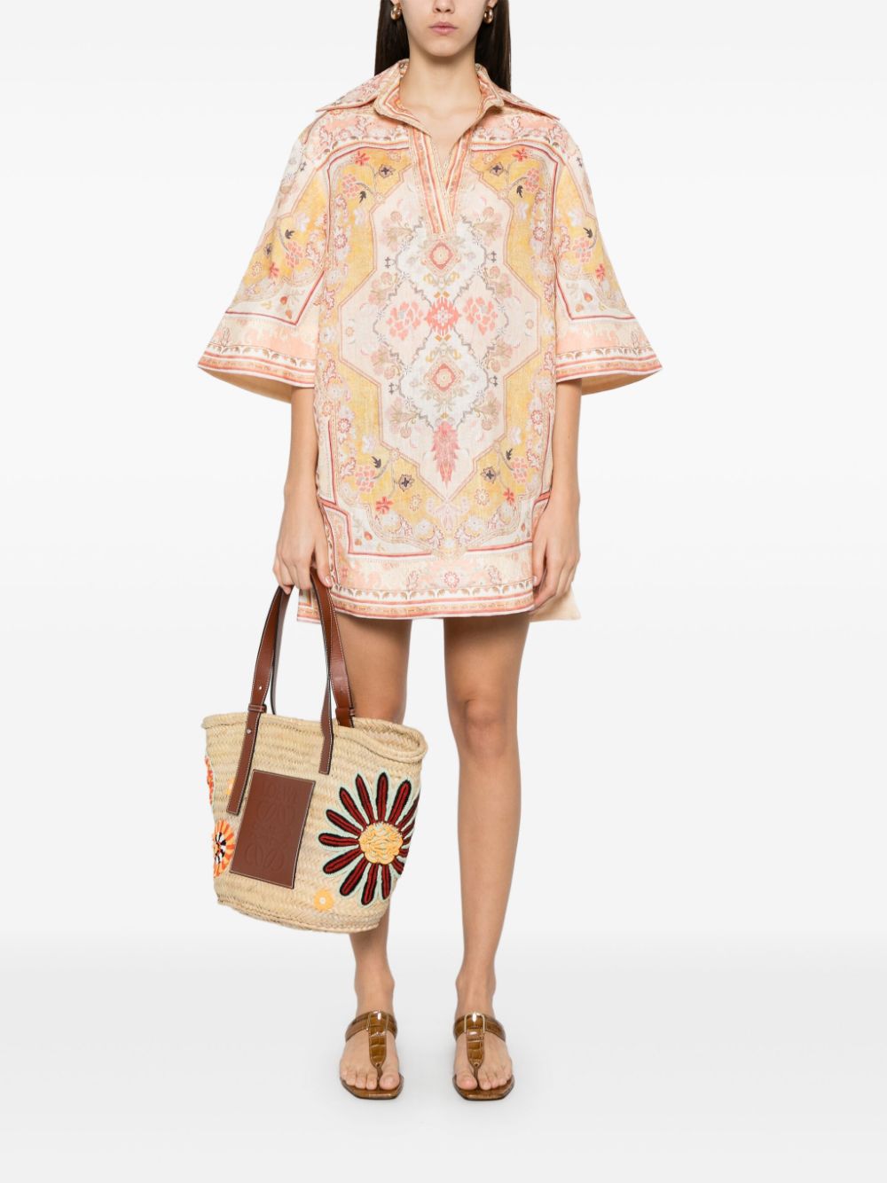 Wylie printed linen tunic