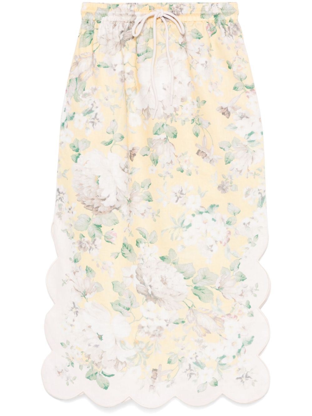 Acacia printed linen skirt