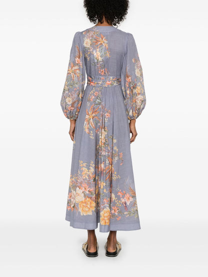Tallow printed cotton midi dress