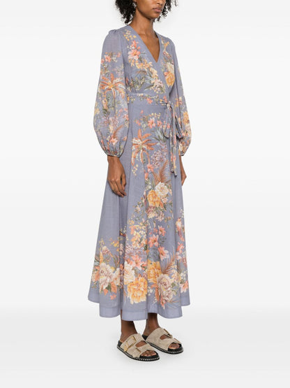 Tallow printed cotton midi dress