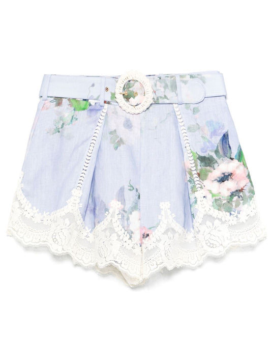 Everley printed linen shorts