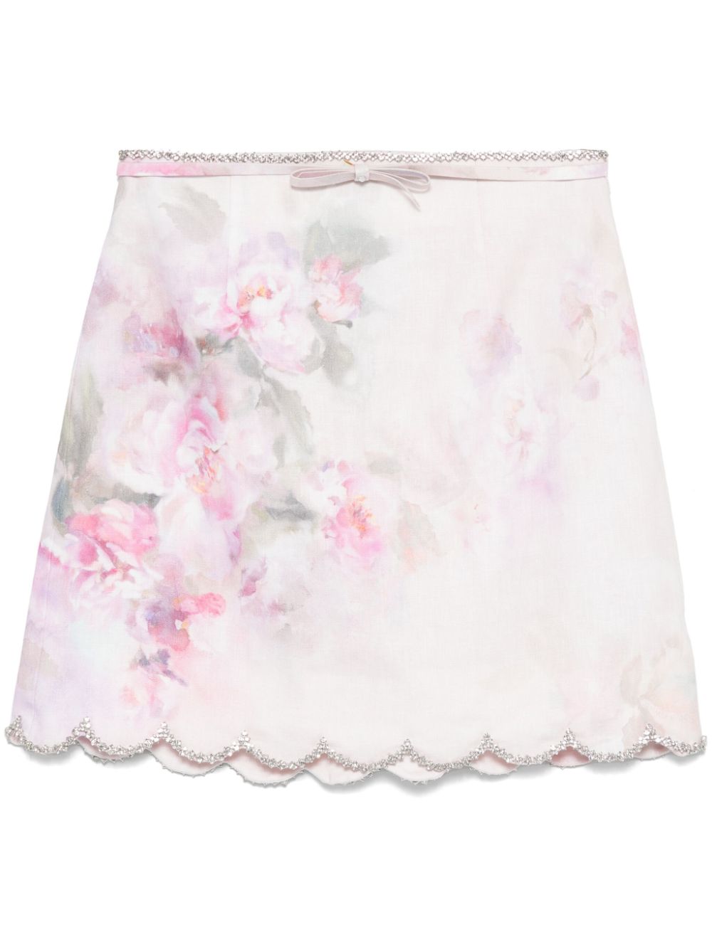 Crush linen mini skirt