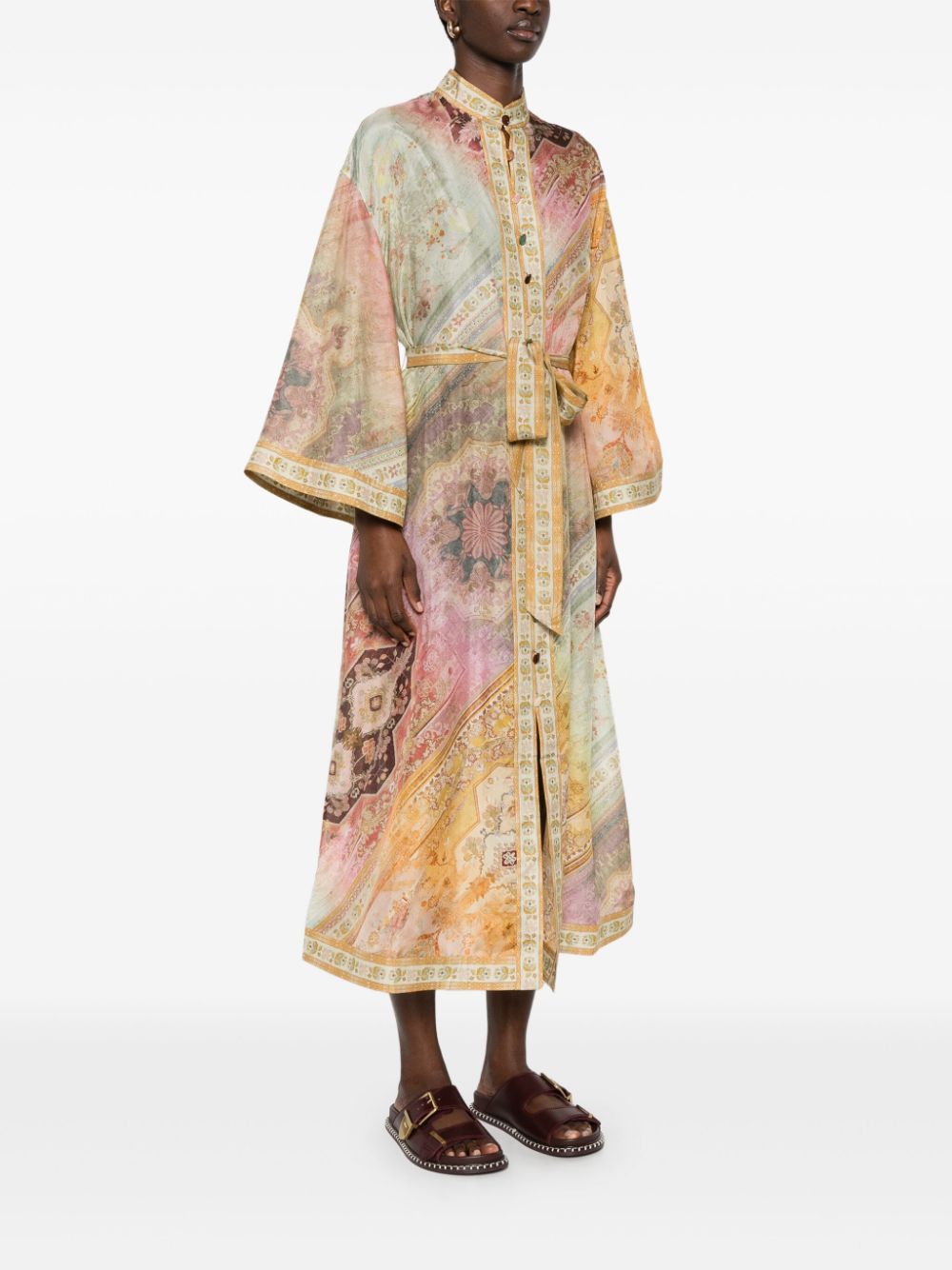 Tallow printed silk midi dress