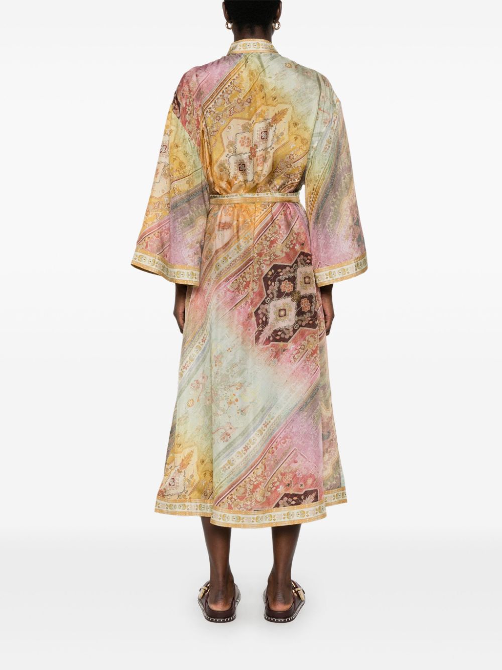 Tallow printed silk midi dress