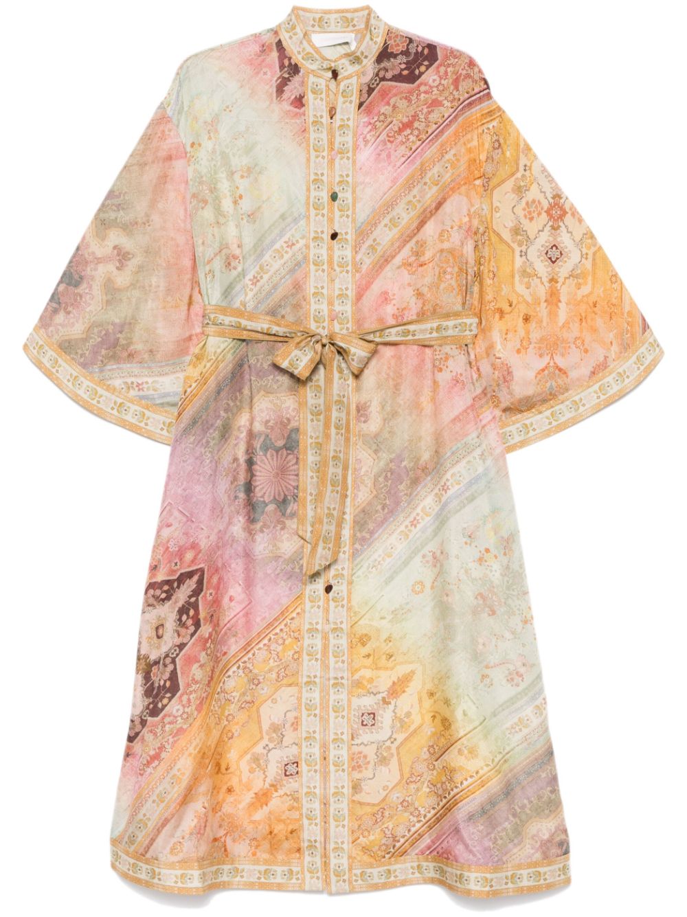 Tallow printed silk midi dress