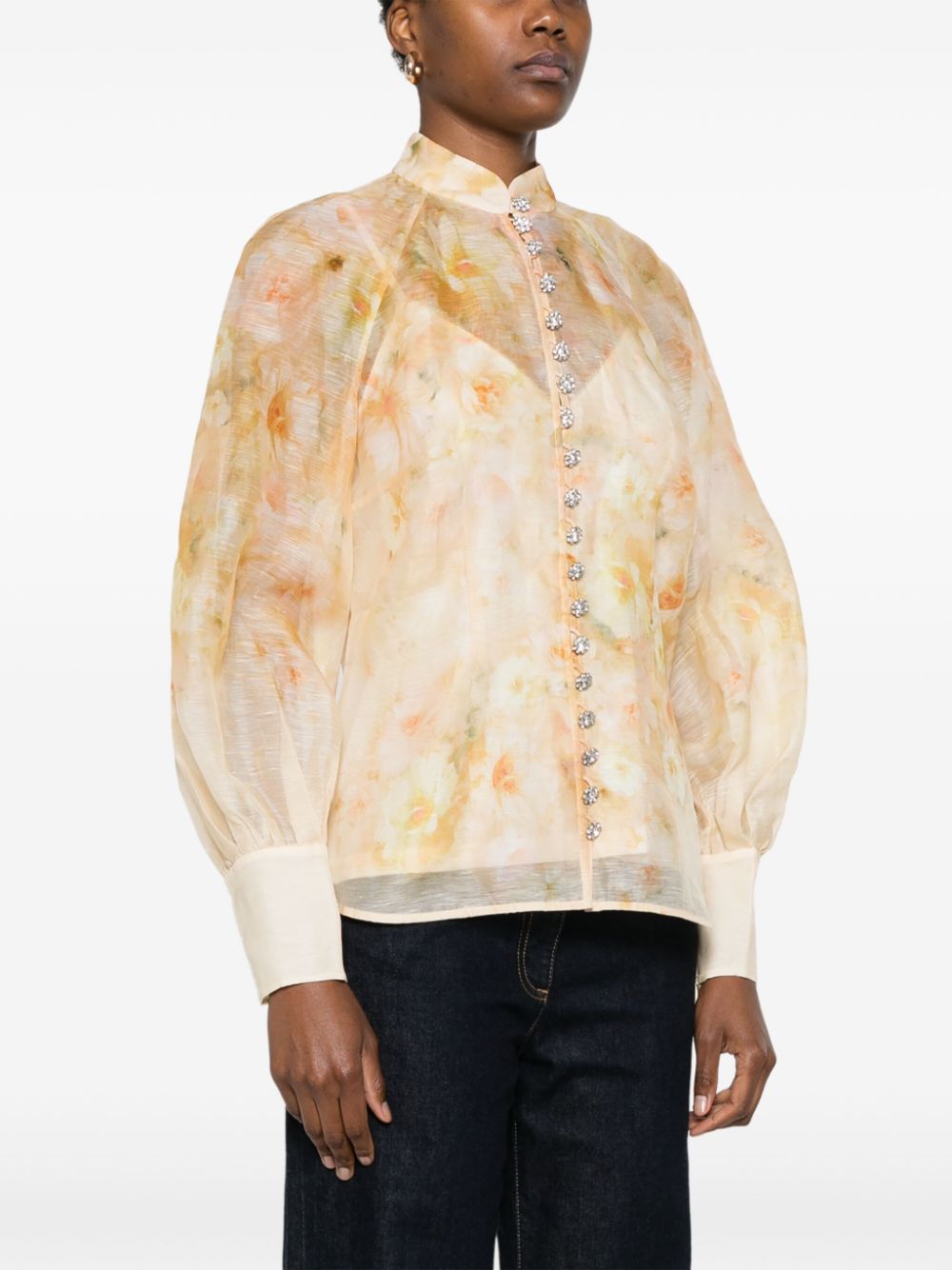 Crush printed linen shirt