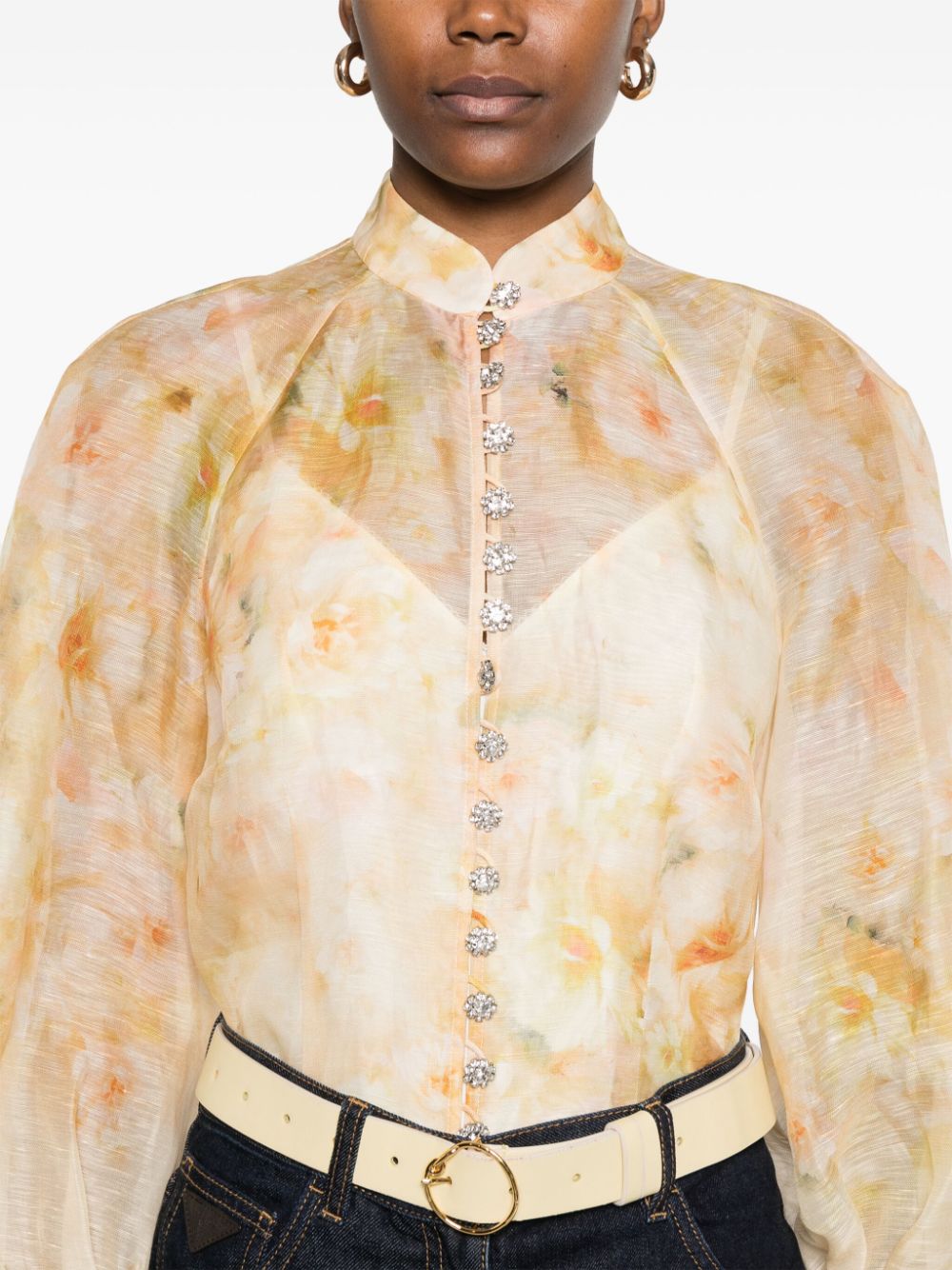 Crush printed linen shirt