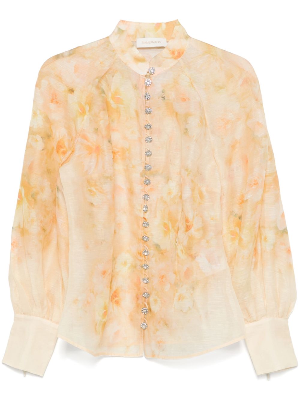 Crush printed linen shirt