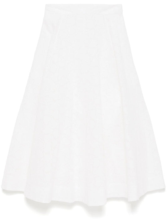 Crush cotton midi skirt