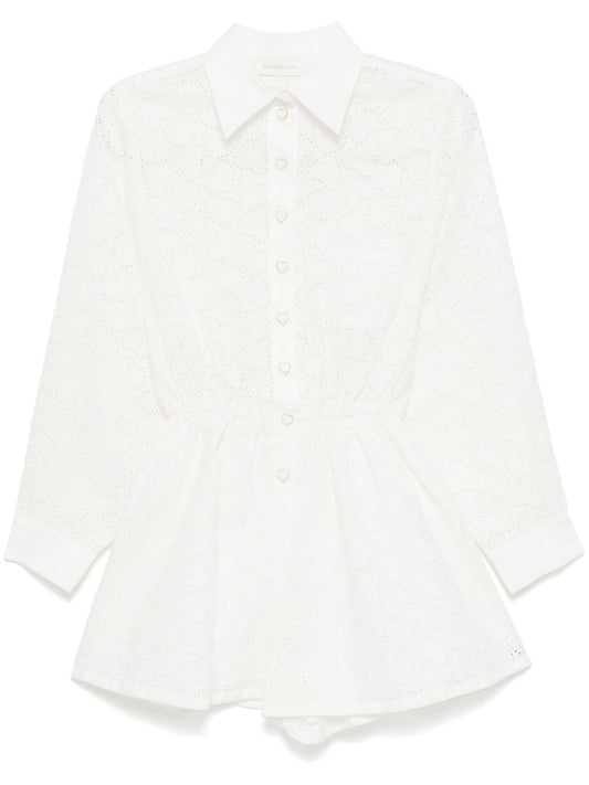 Crush linen playsuit