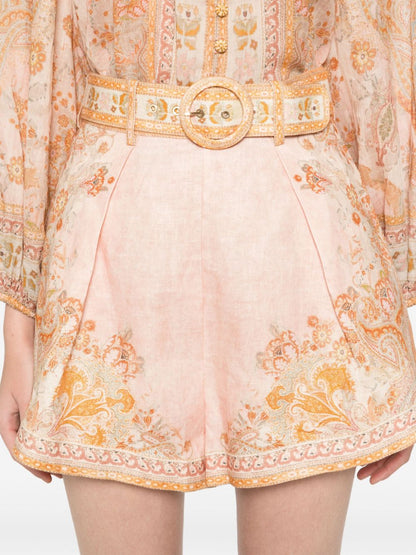 Acacia printed linen shorts