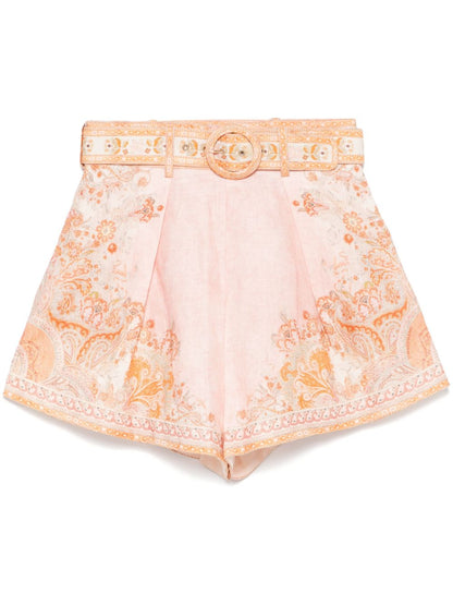 Acacia printed linen shorts