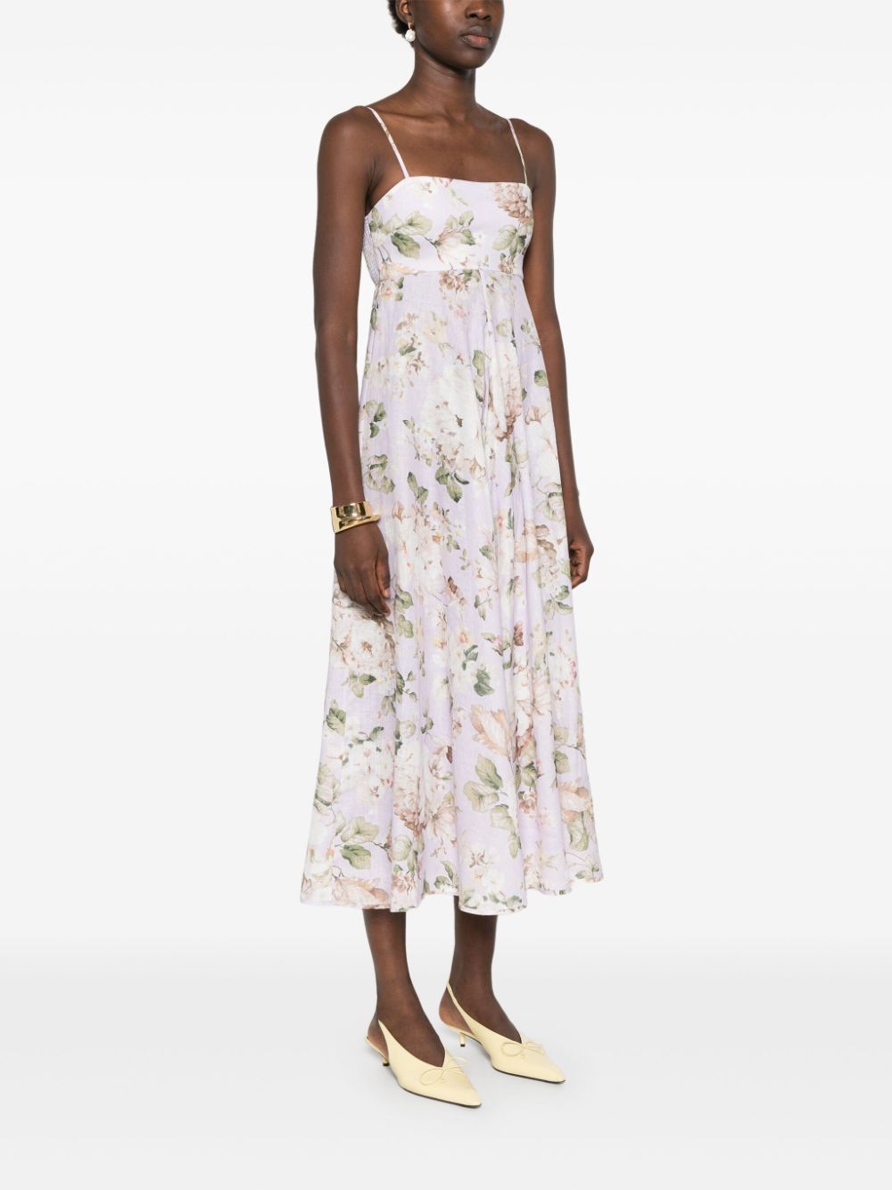 Acacia printed linen dress