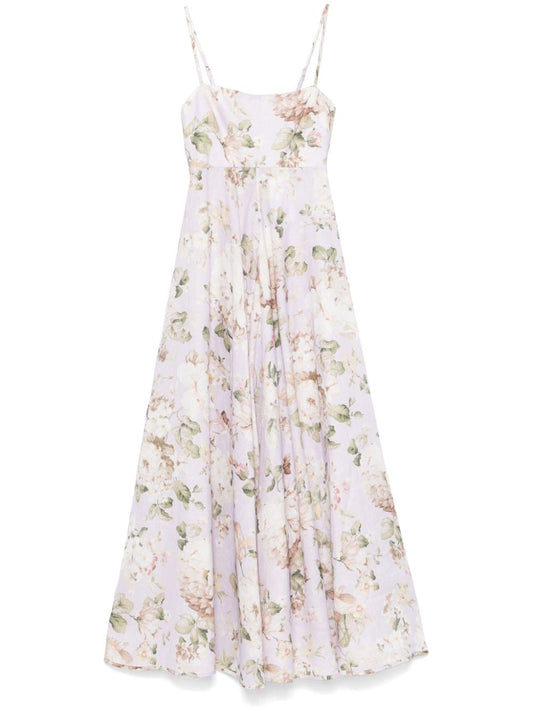 Acacia printed linen dress